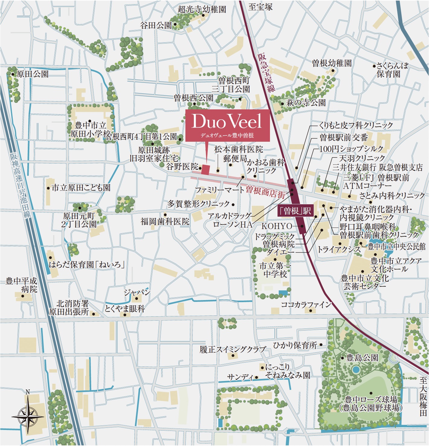 デュオヴェール豊中曽根：案内図