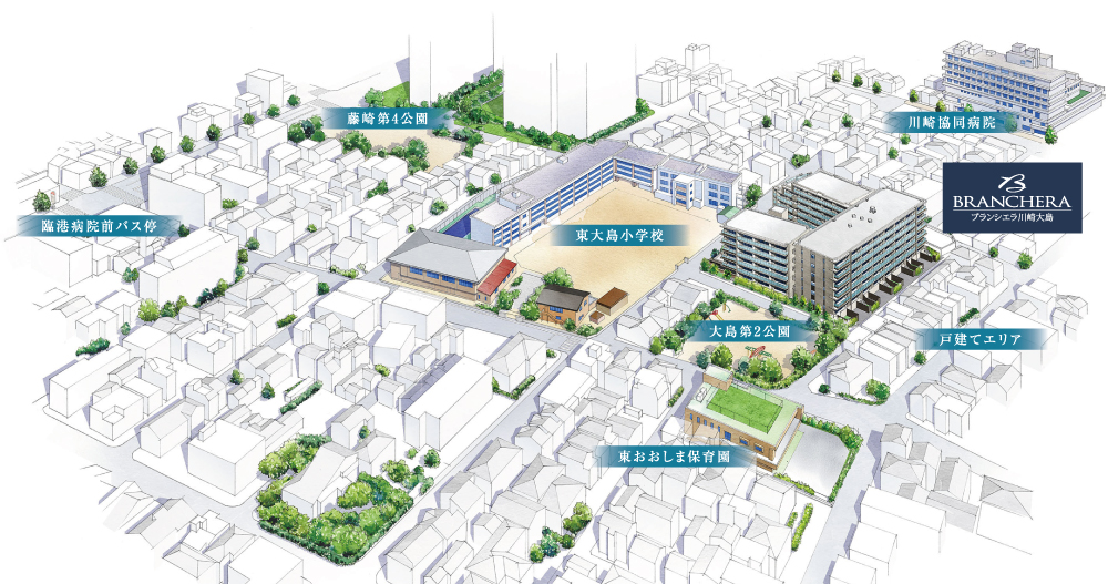 ブランシエラ川崎大島 小学校と公園に近接した健やかな住環境。家族の安心・快適を広げるロケーション。