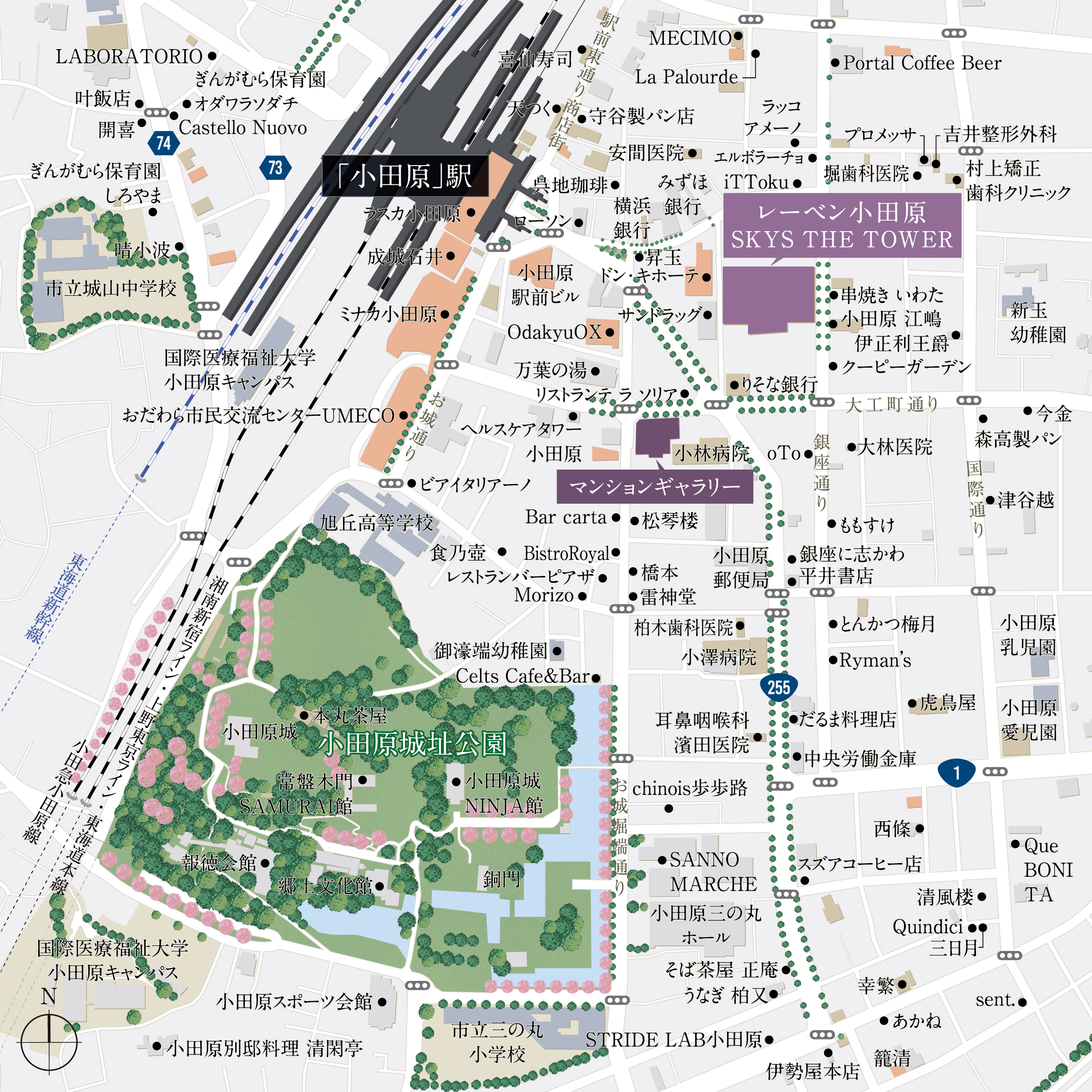 レーベン小田原 SKYS THE TOWER：案内図