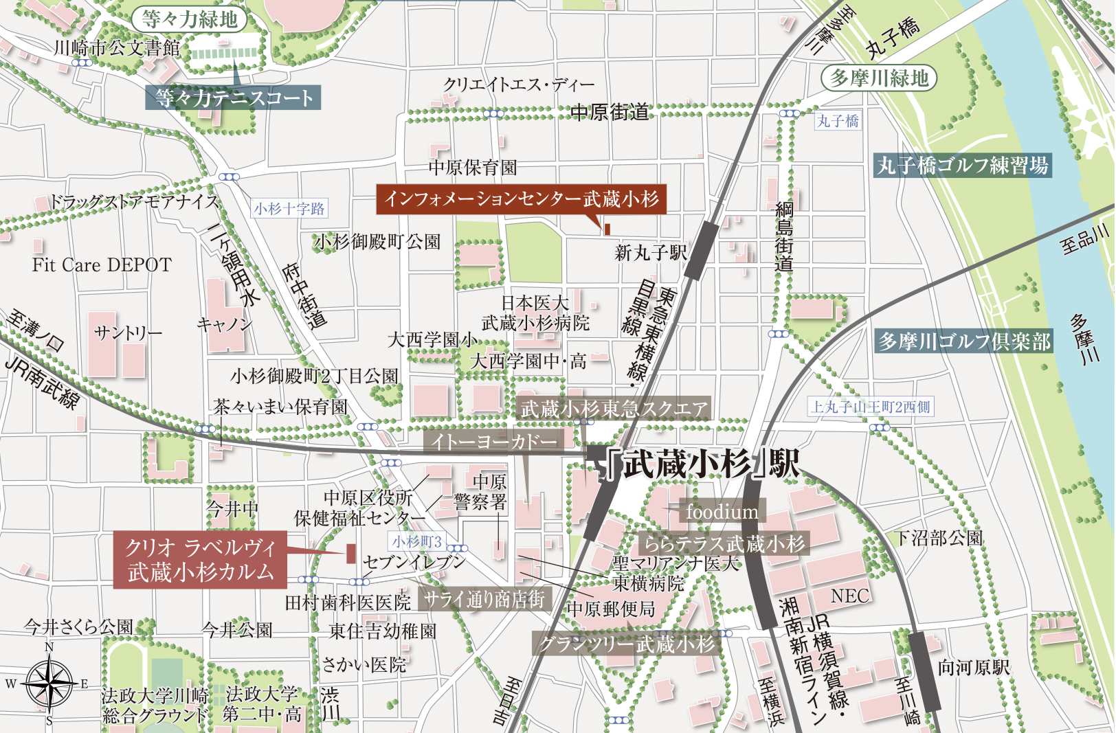 ホームズ クリオ ラベルヴィ武蔵小杉カルムの建物情報 神奈川県川崎市中原区今井南町392番4 他 川崎市中原区今井南町4番8 住居表示