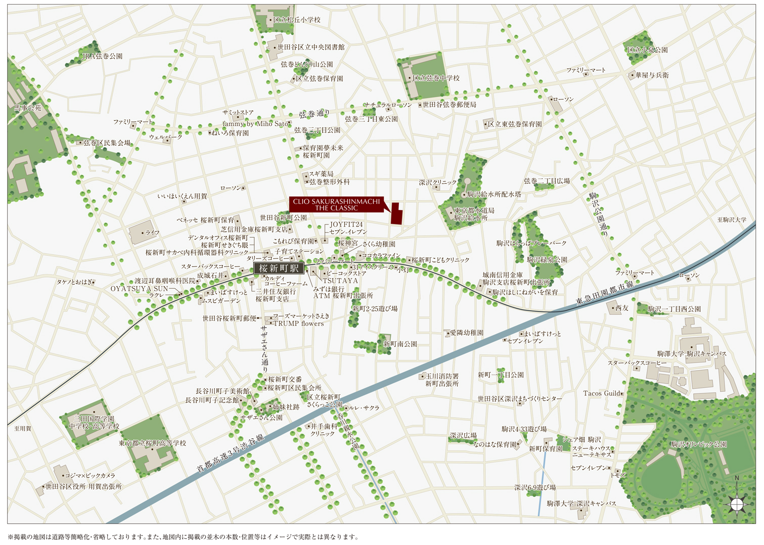 クリオ桜新町ザ・クラシック：案内図