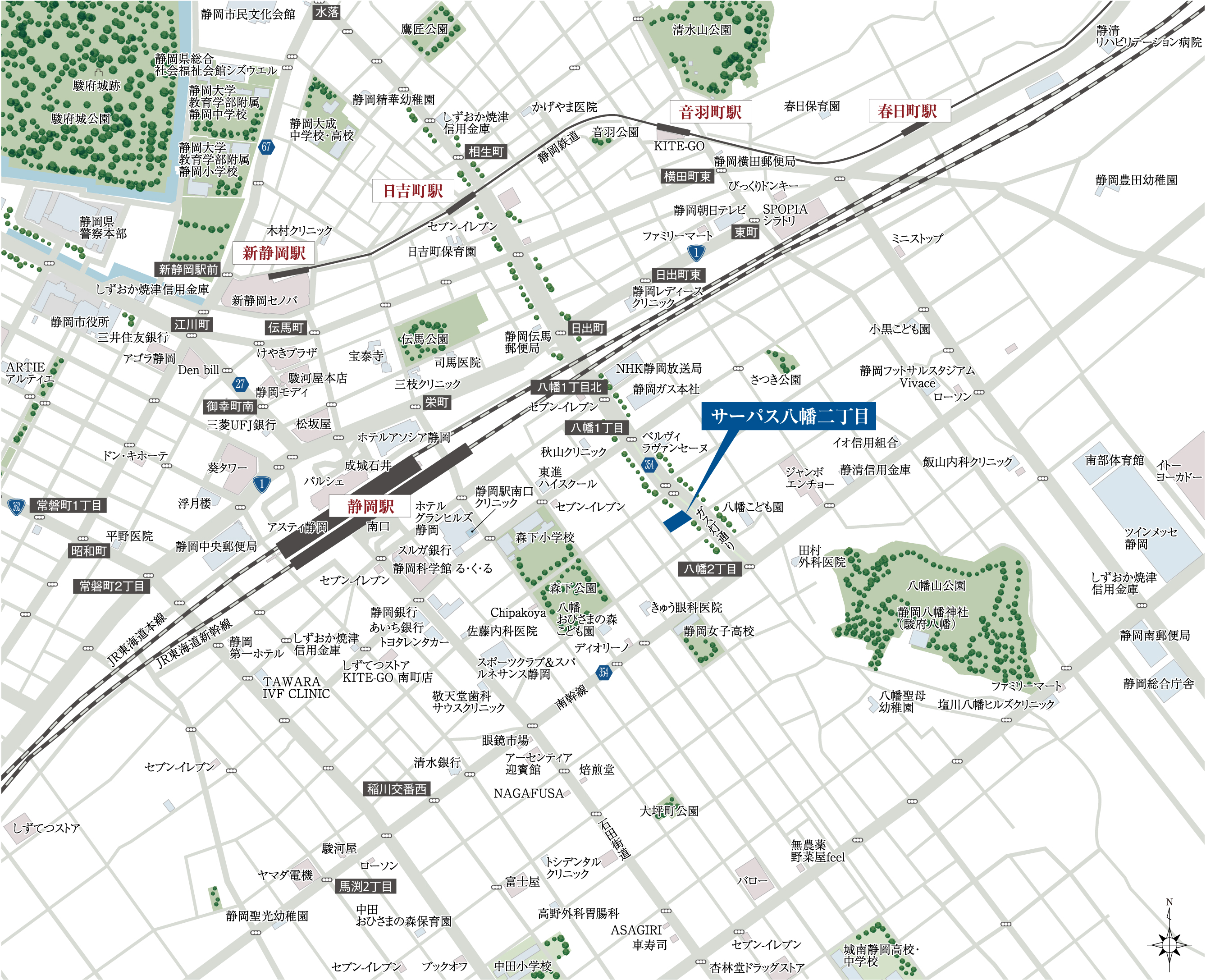 サーパス八幡二丁目：案内図