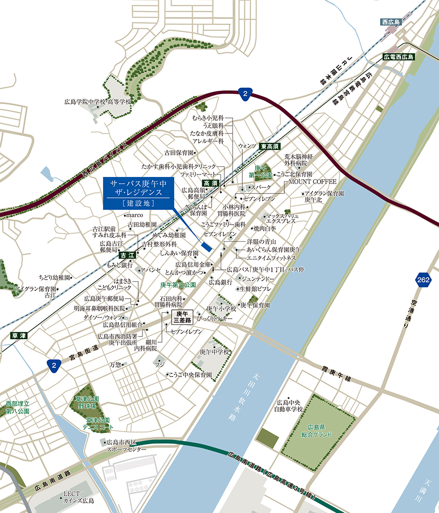 サーパス庚午中ザ・レジデンス：案内図