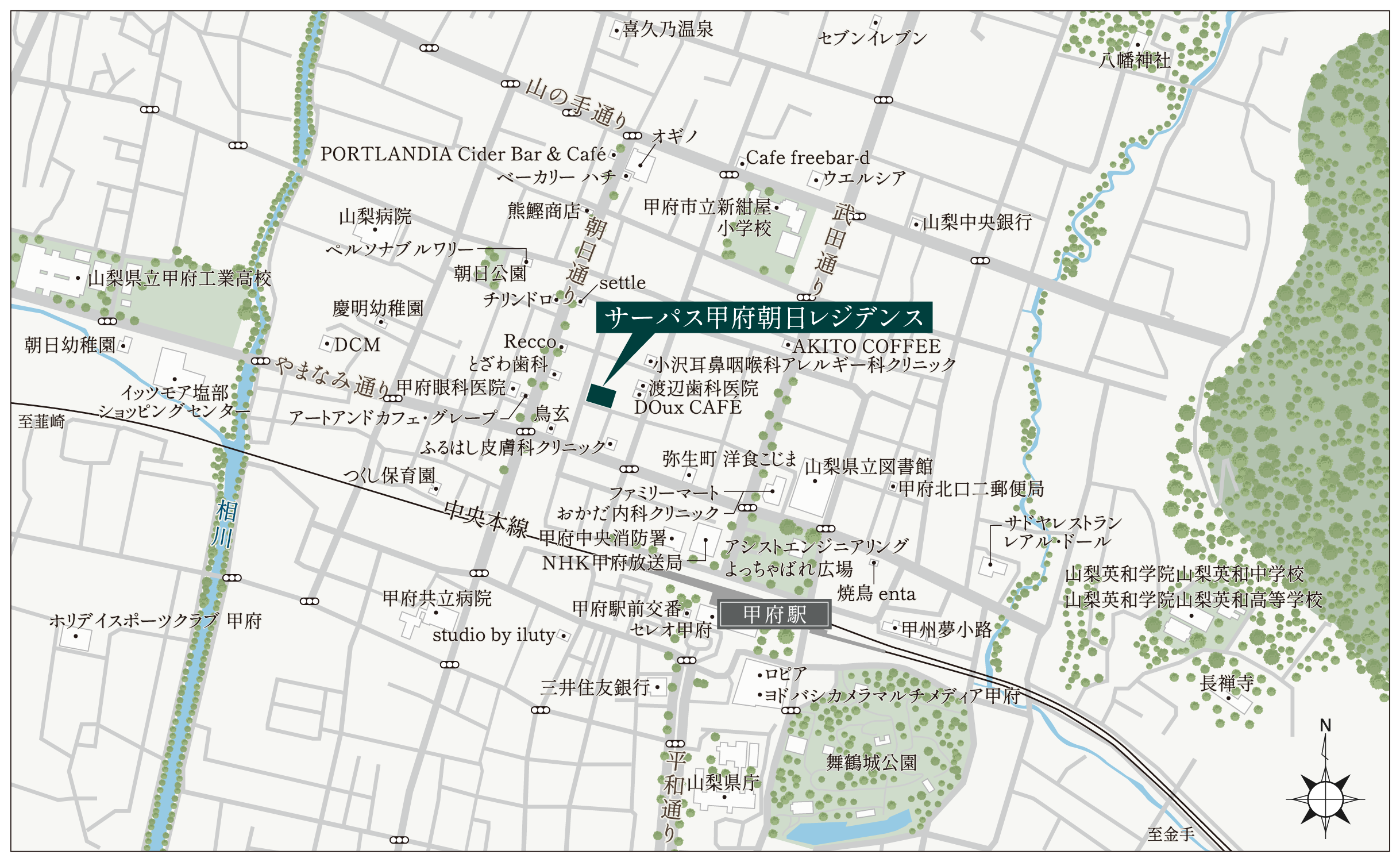 サーパス甲府朝日レジデンス：案内図