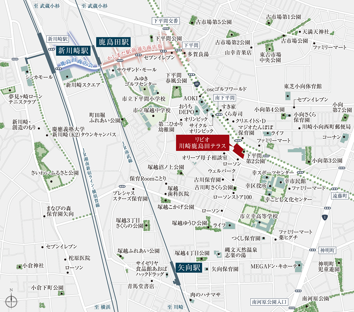 リビオ川崎鹿島田テラス：案内図
