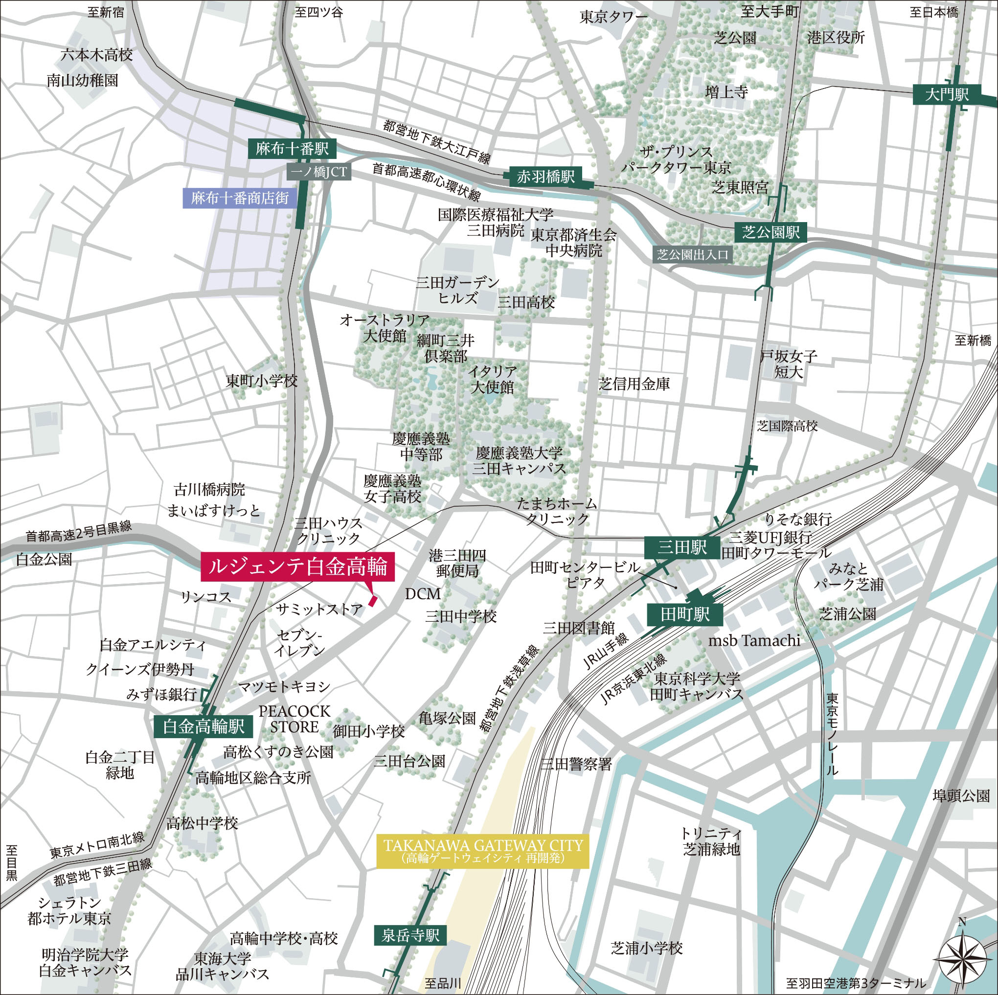ルジェンテ白金高輪：案内図