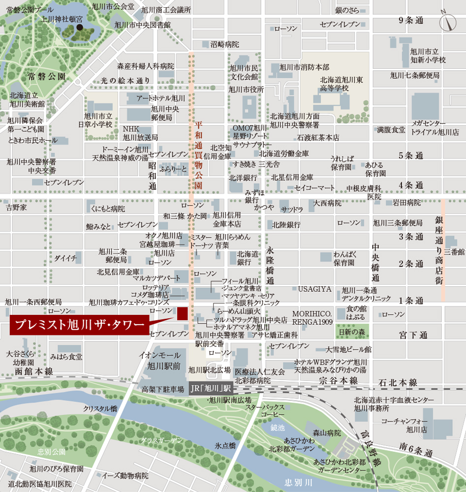 プレミスト旭川ザ・タワー：案内図