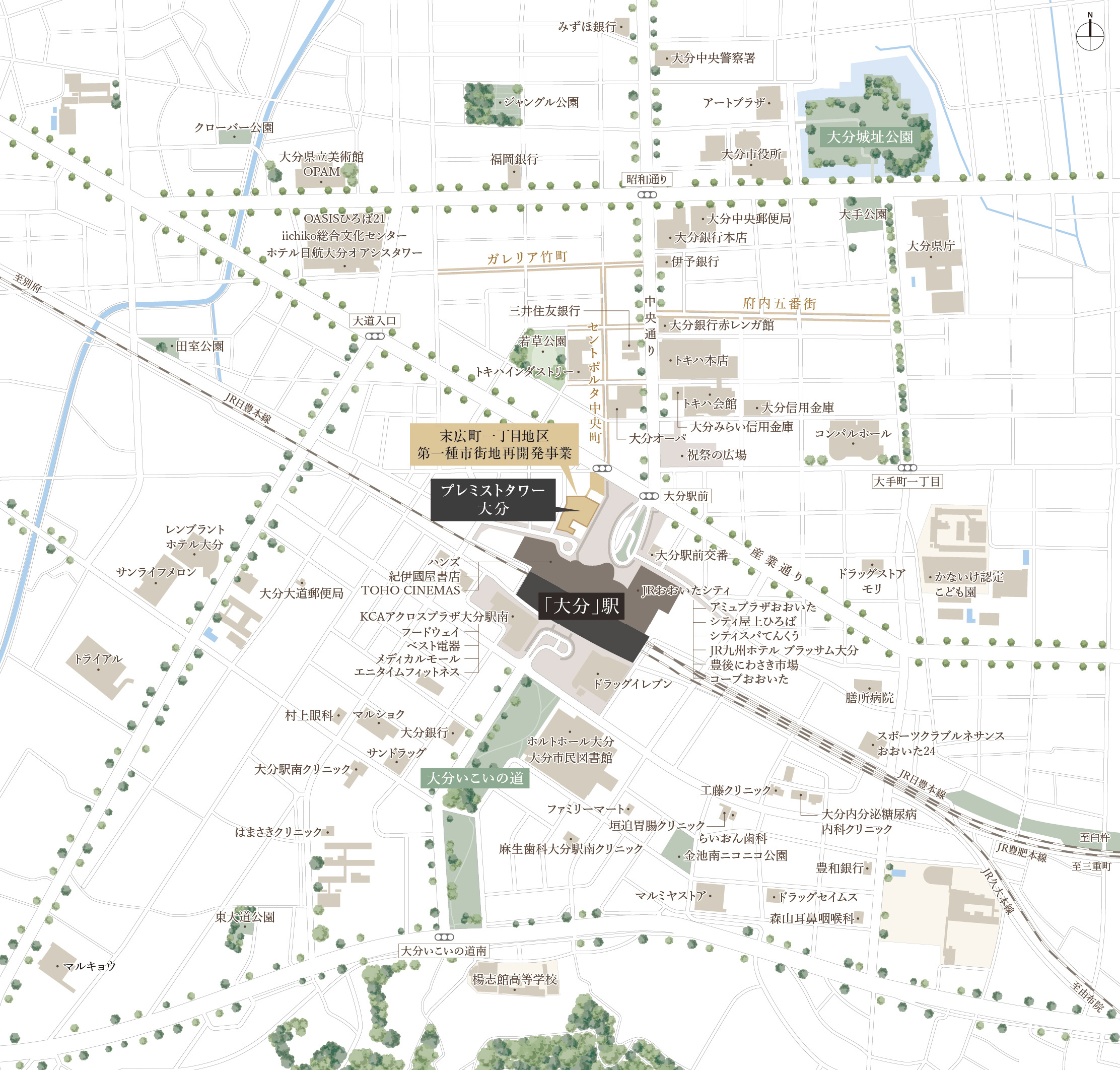 プレミストタワー大分：案内図