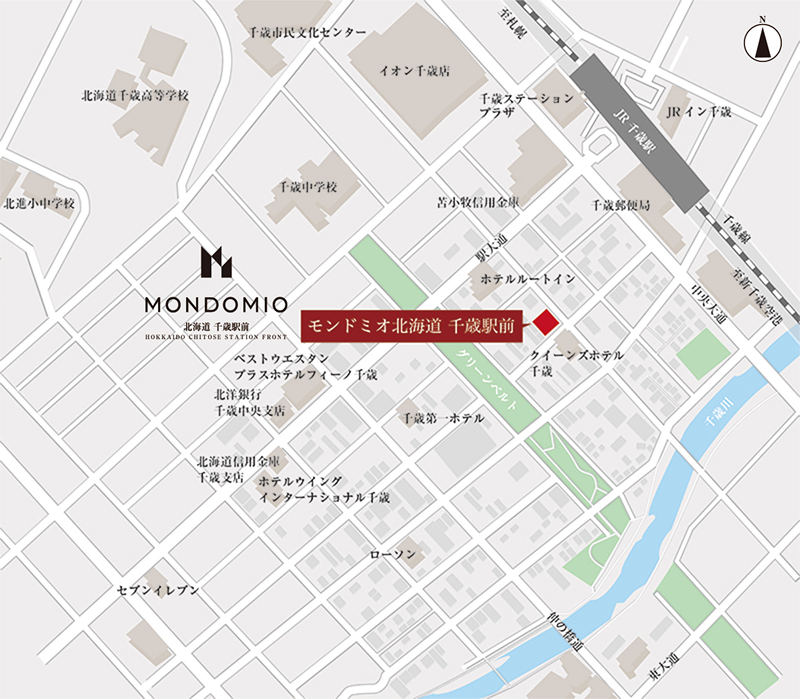モンドミオ北海道　千歳駅前：案内図