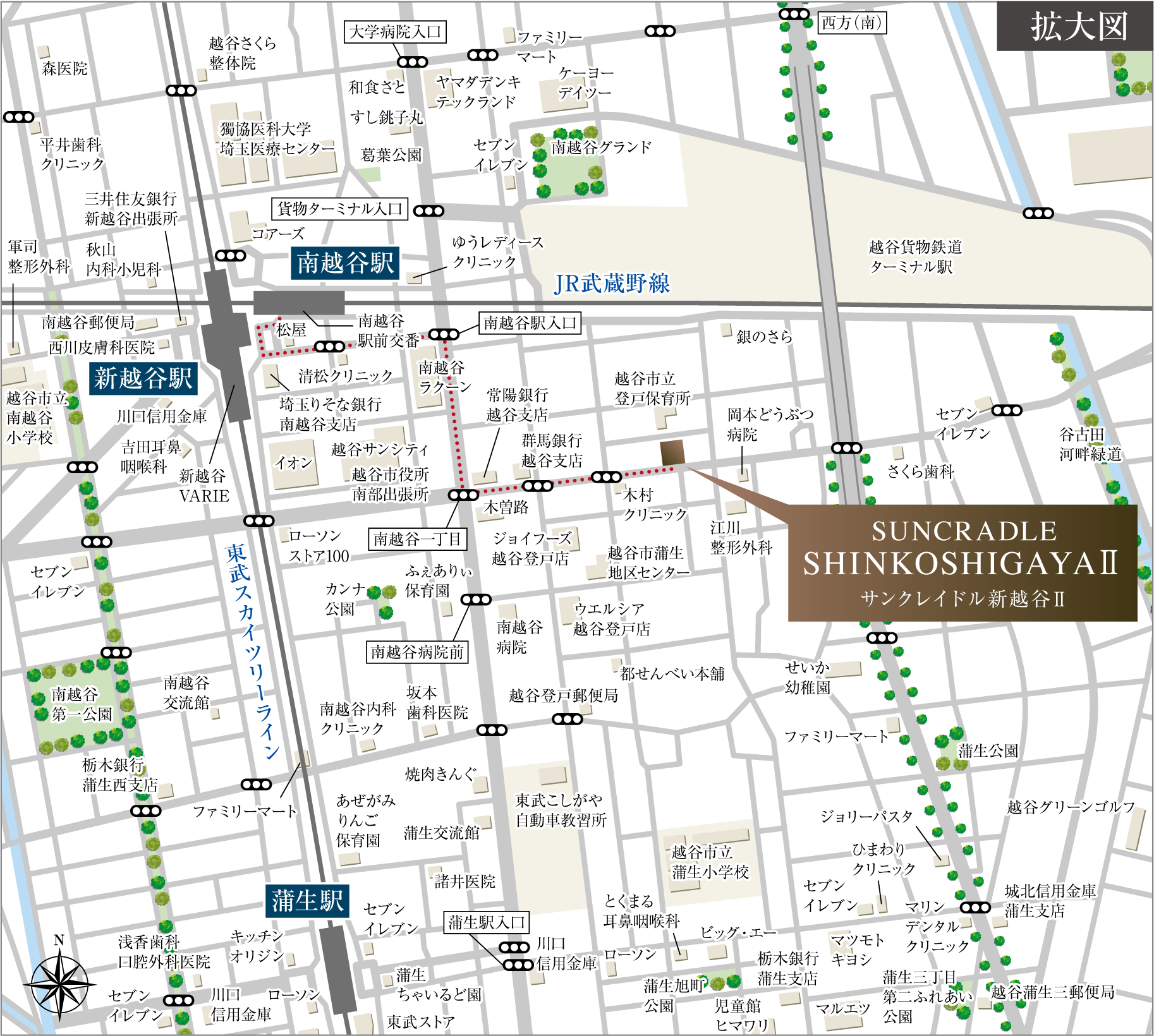 サンクレイドル新越谷 II：案内図