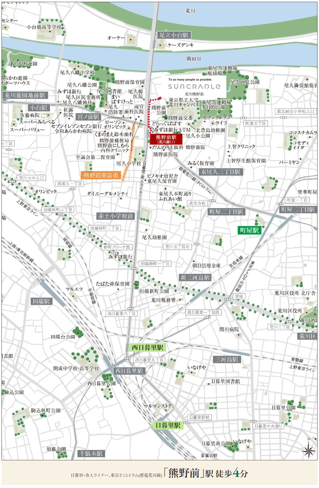 サンクレイドル荒川熊野前：案内図