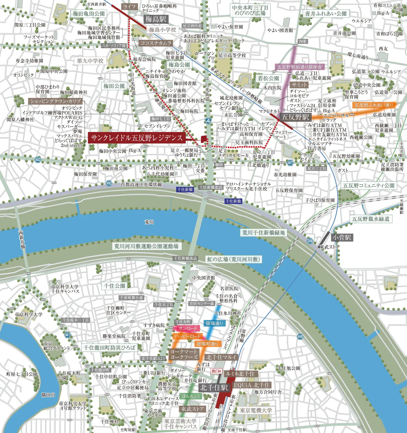 サンクレイドル五反野レジデンス：案内図
