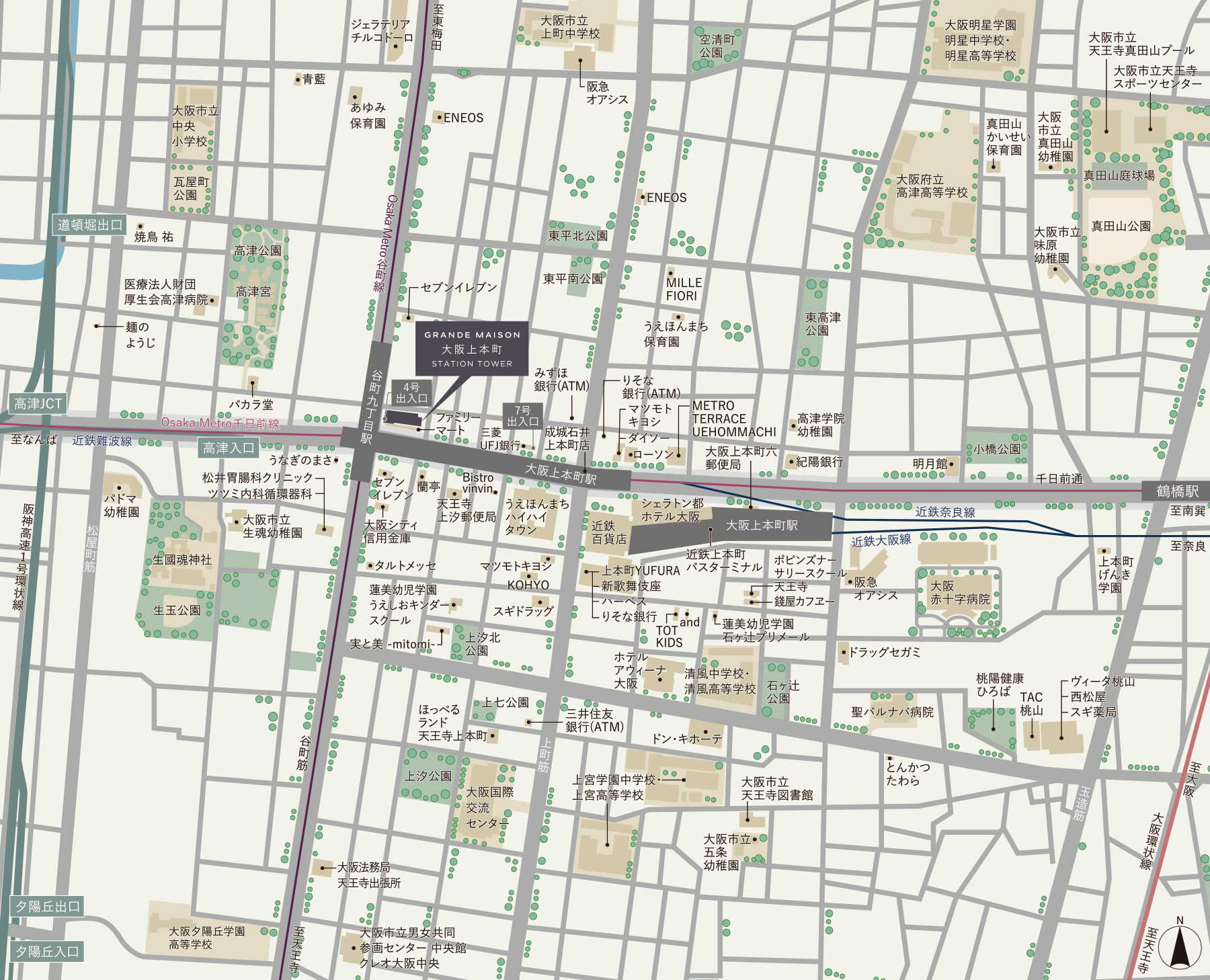 グランドメゾン大阪上本町STATION TOWER：案内図