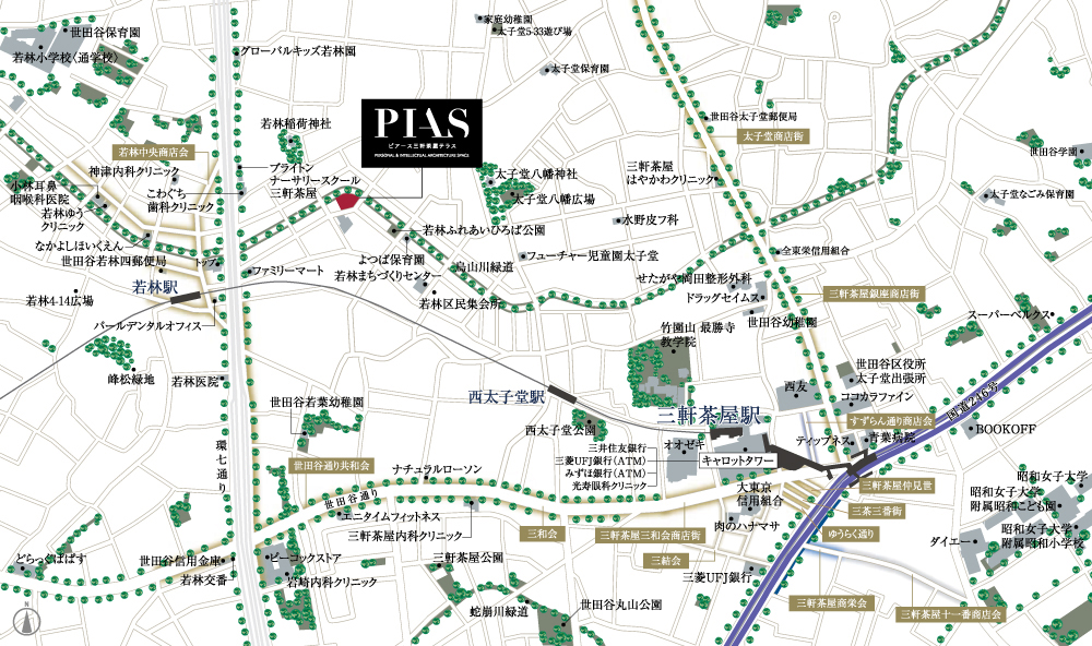 ピアース三軒茶屋テラス：案内図