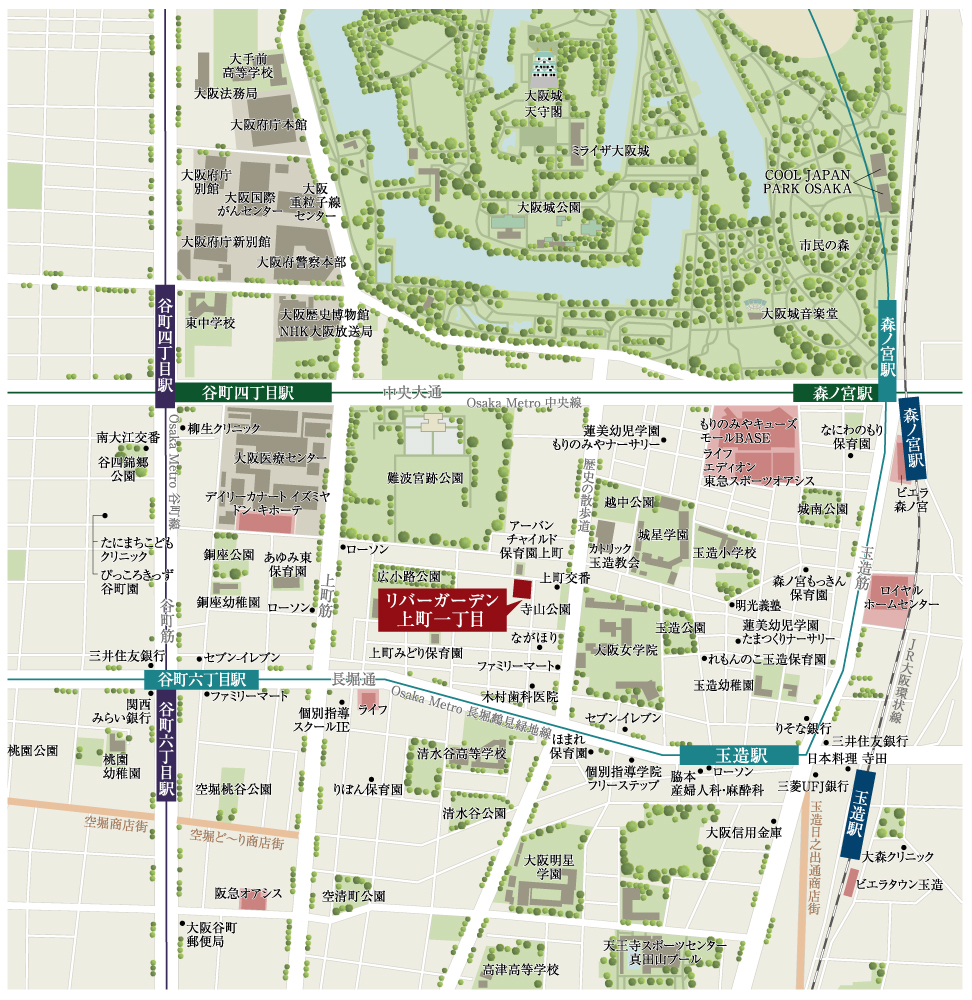 【ホームズ】リバーガーデン上町一丁目の建物情報｜大阪府大阪市中央区上町一丁目15番15(地番)