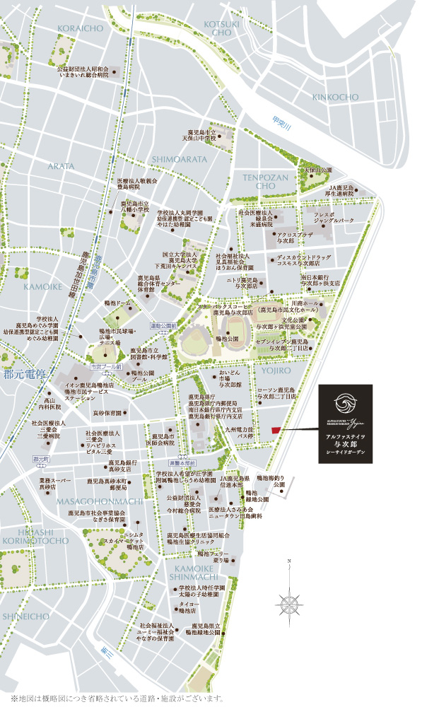 アルファステイツ与次郎シーサイドガーデン：案内図