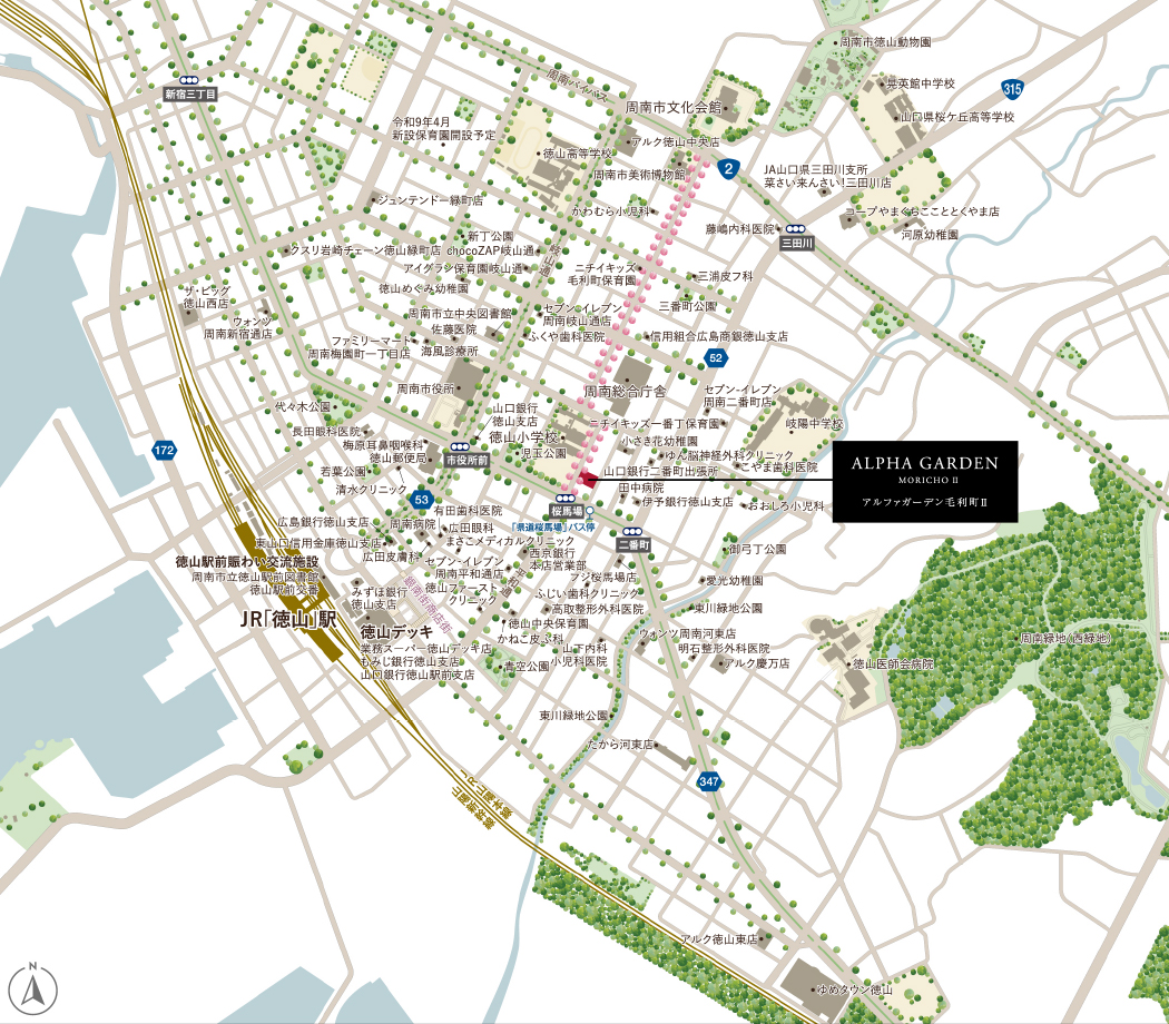 アルファガーデン毛利町II：案内図