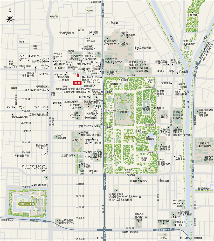 不動産業必須　精密住宅地図　京都市 下京区 中京区 上京区 ホームズ】ジオ京都御所西の建物情報 | 京都府京都市上京区今出川通