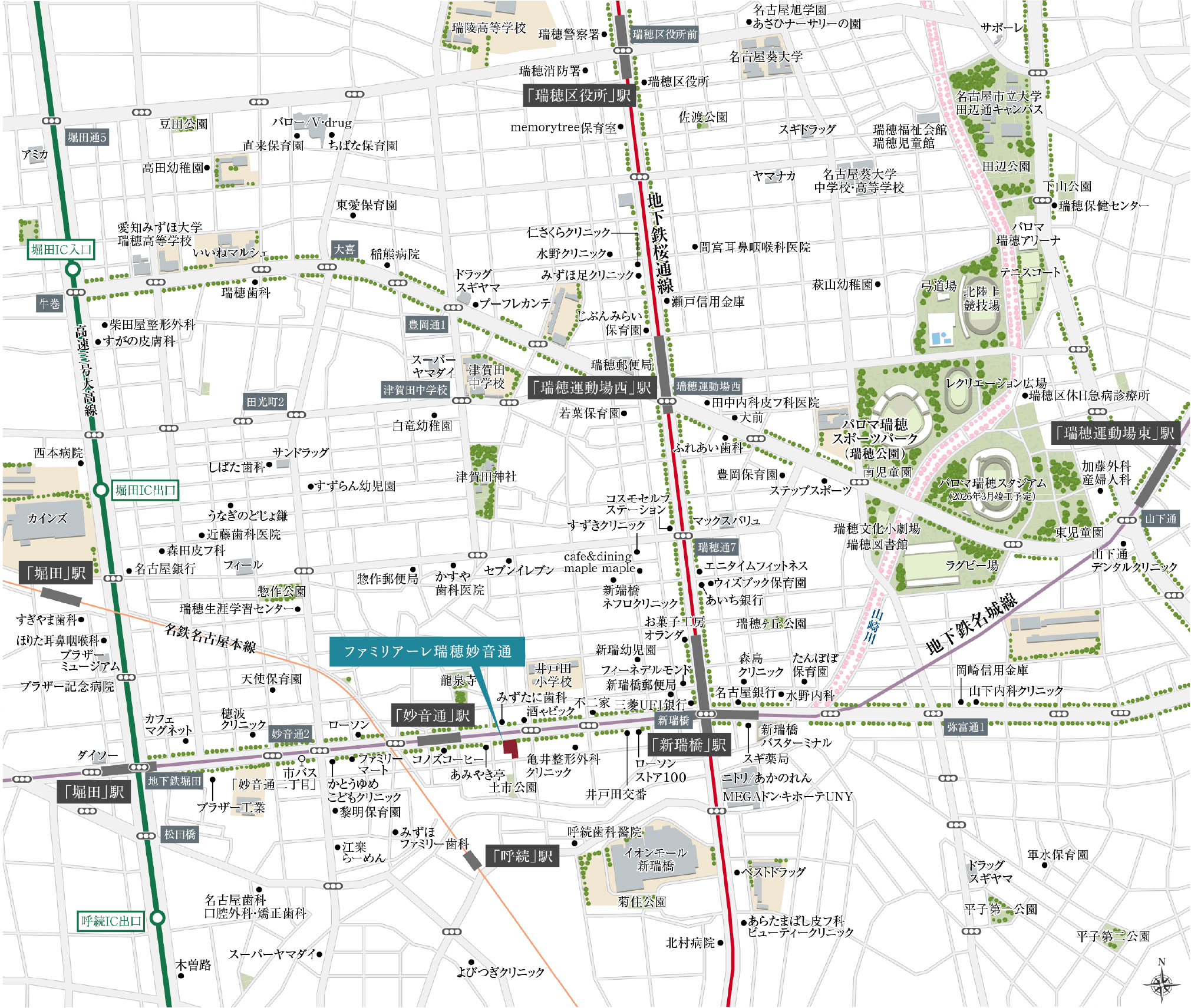 ファミリアーレ瑞穂妙音通：案内図