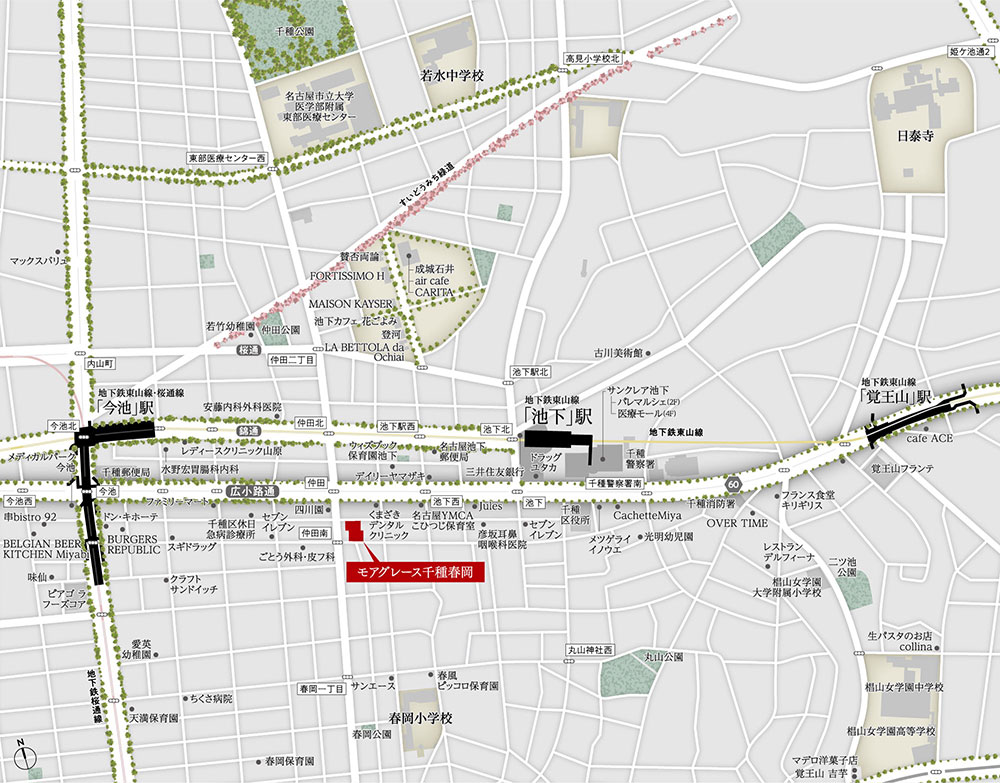 モアグレース千種春岡：案内図