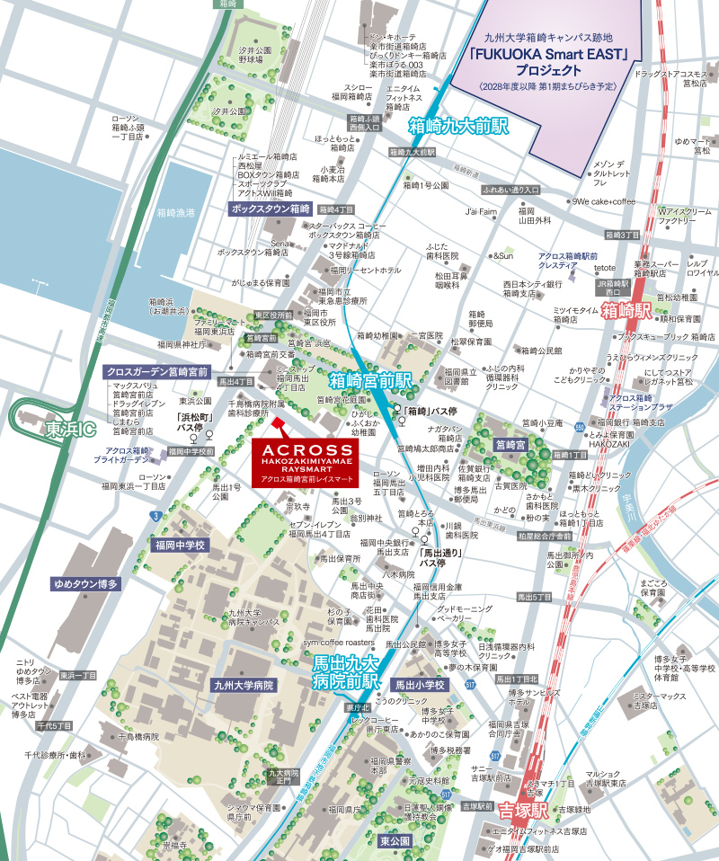 アクロス箱崎宮前レイスマート：案内図