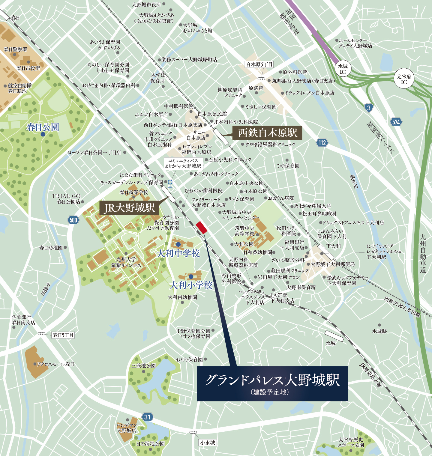 グランドパレス大野城駅：案内図