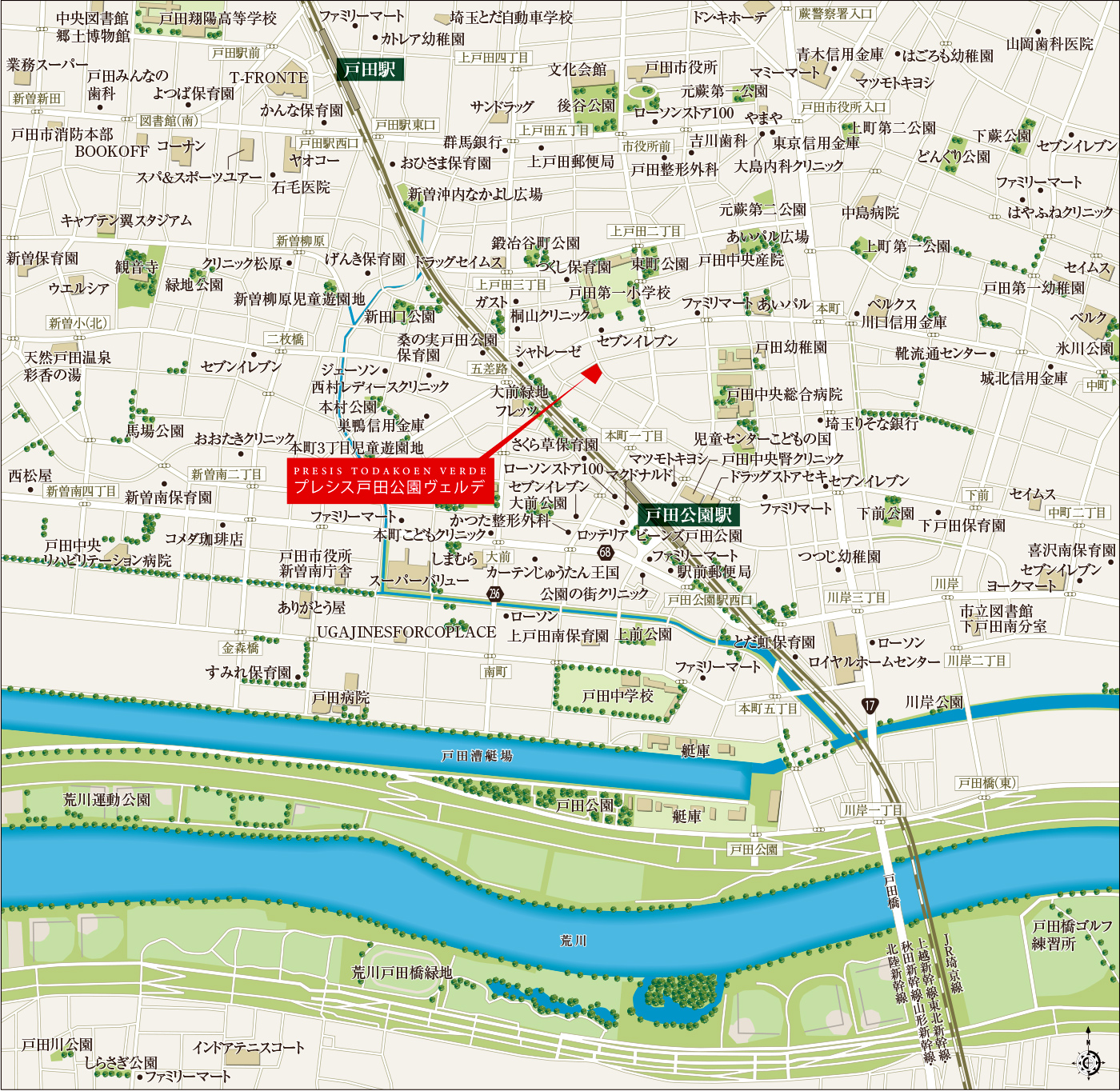 プレシス戸田公園ヴェルデ：案内図