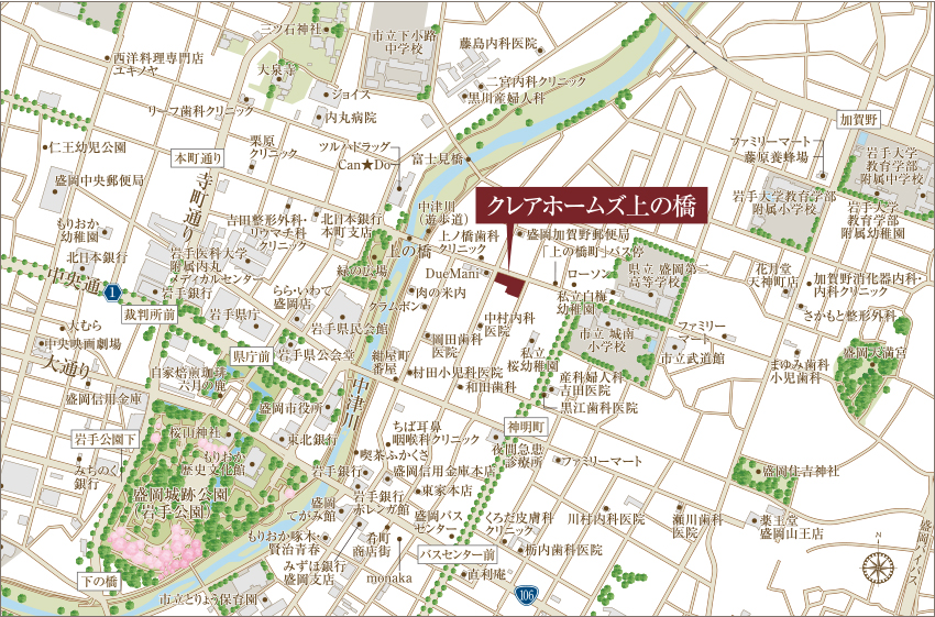 クレアホームズ上の橋：案内図