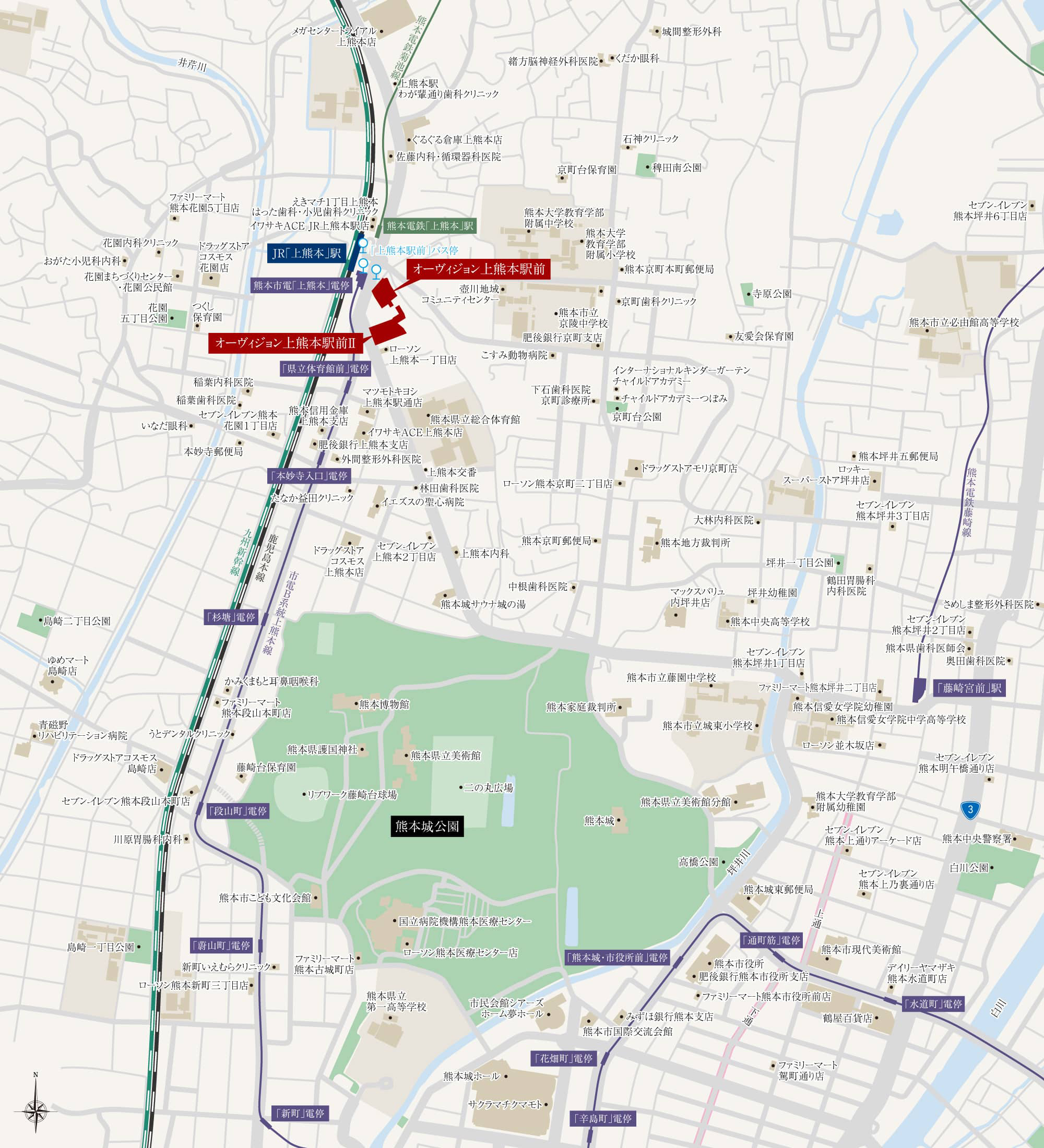 オーヴィジョン上熊本駅前II：案内図