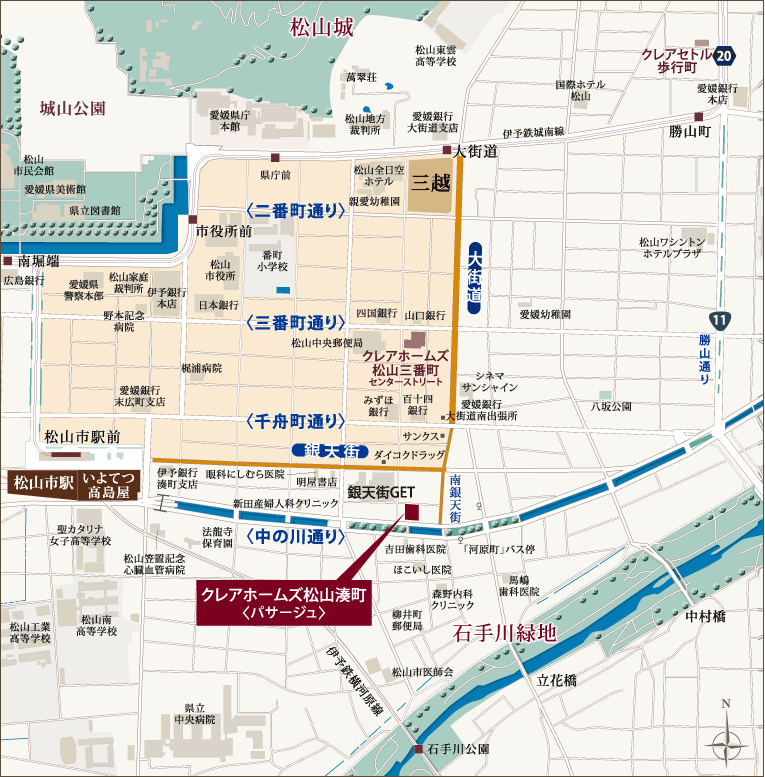 ホームズ クレアホームズ松山湊町パサージュの建物情報 愛媛県松山市湊町3丁目2番2 地番 ホームズ クレアホームズ松山湊町パサージュの建物情報 愛媛県松山市湊町3丁目2番2 地番