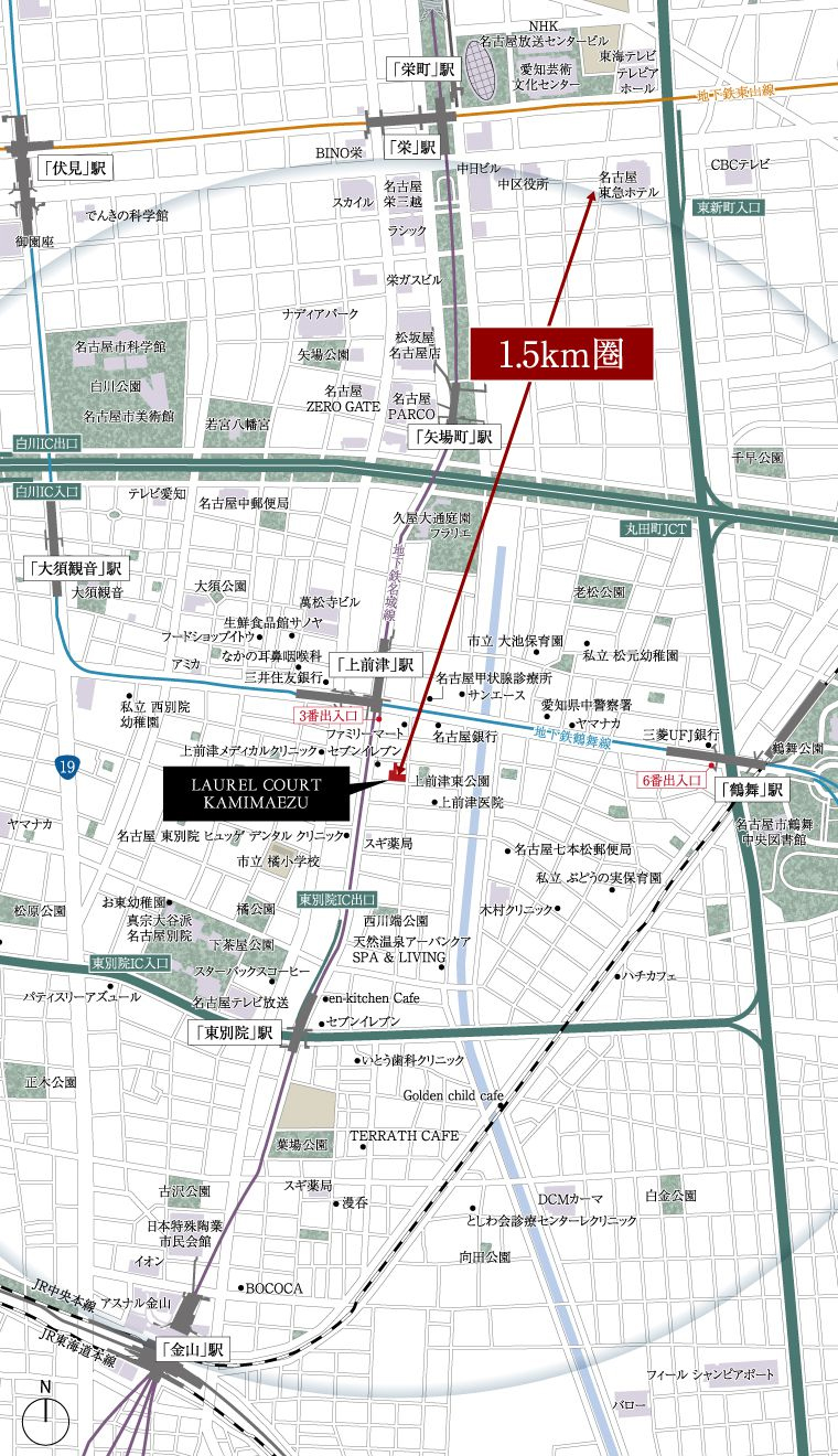 ローレルコート上前津：案内図