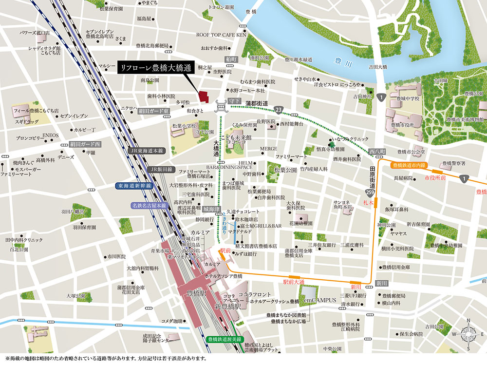 リフローレ豊橋大橋通：案内図