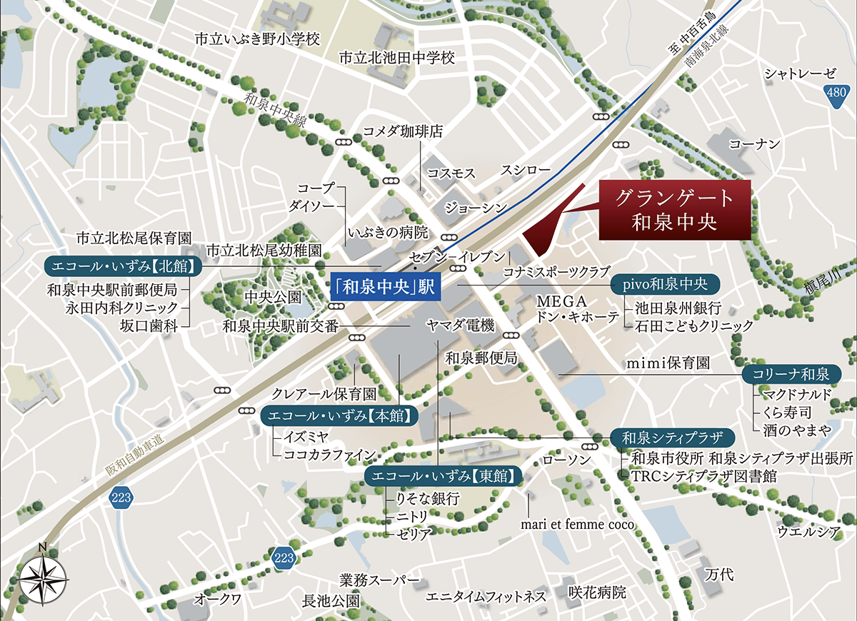 グランゲート和泉中央：案内図