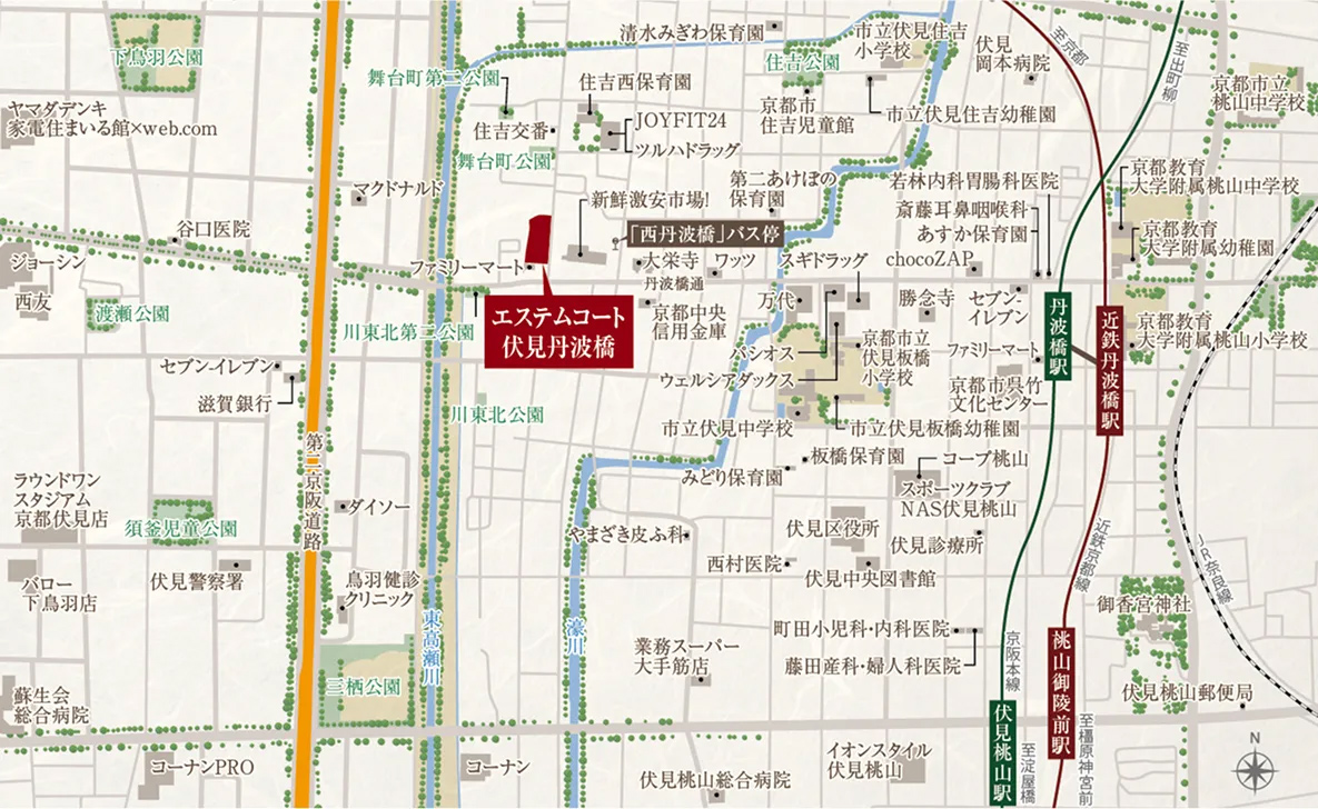 エステムコート伏見丹波橋：案内図