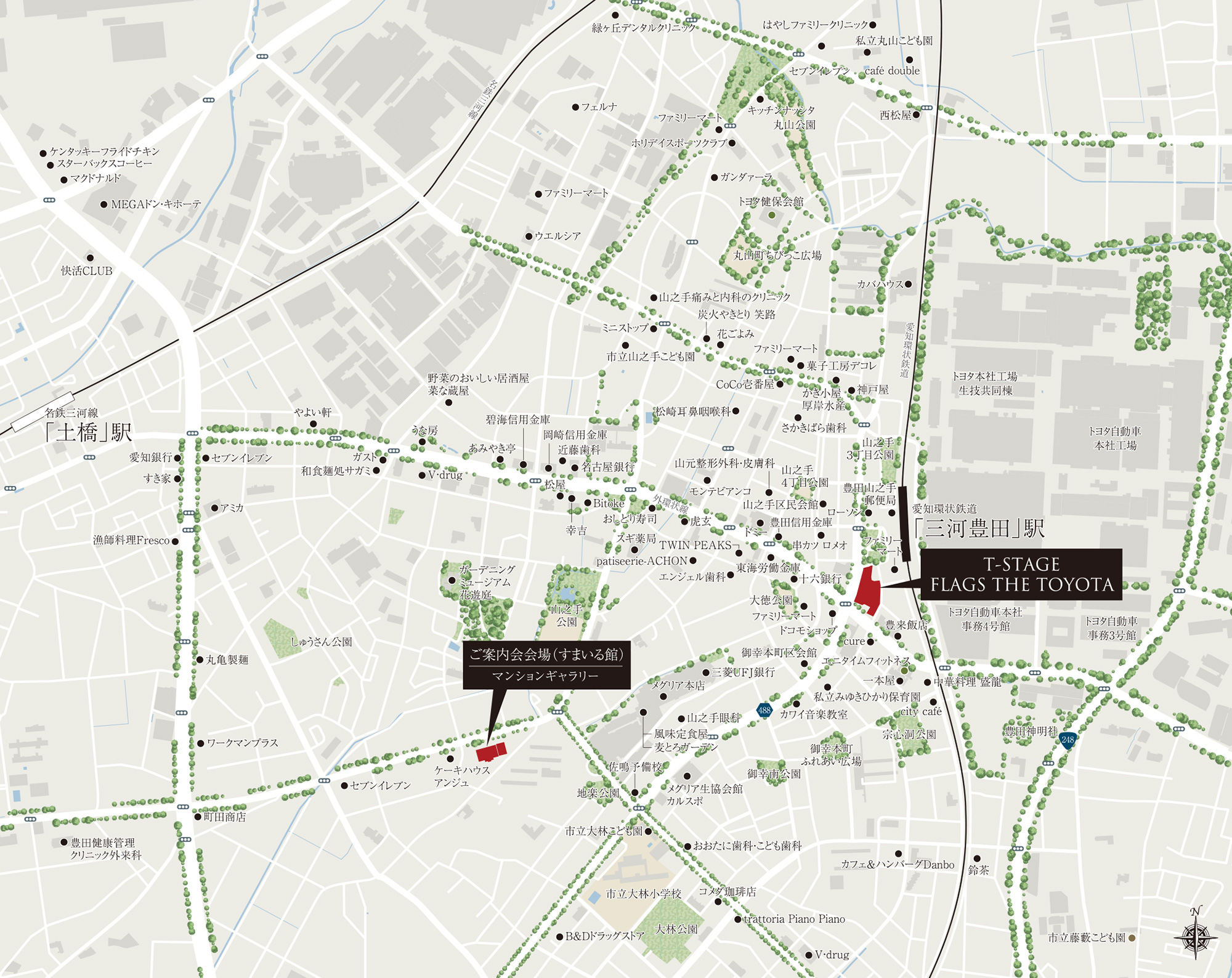 Tステージ フラッグス・ザ・トヨタ：案内図