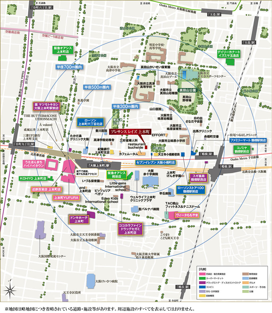 プレサンス レイズ 上本町：案内図