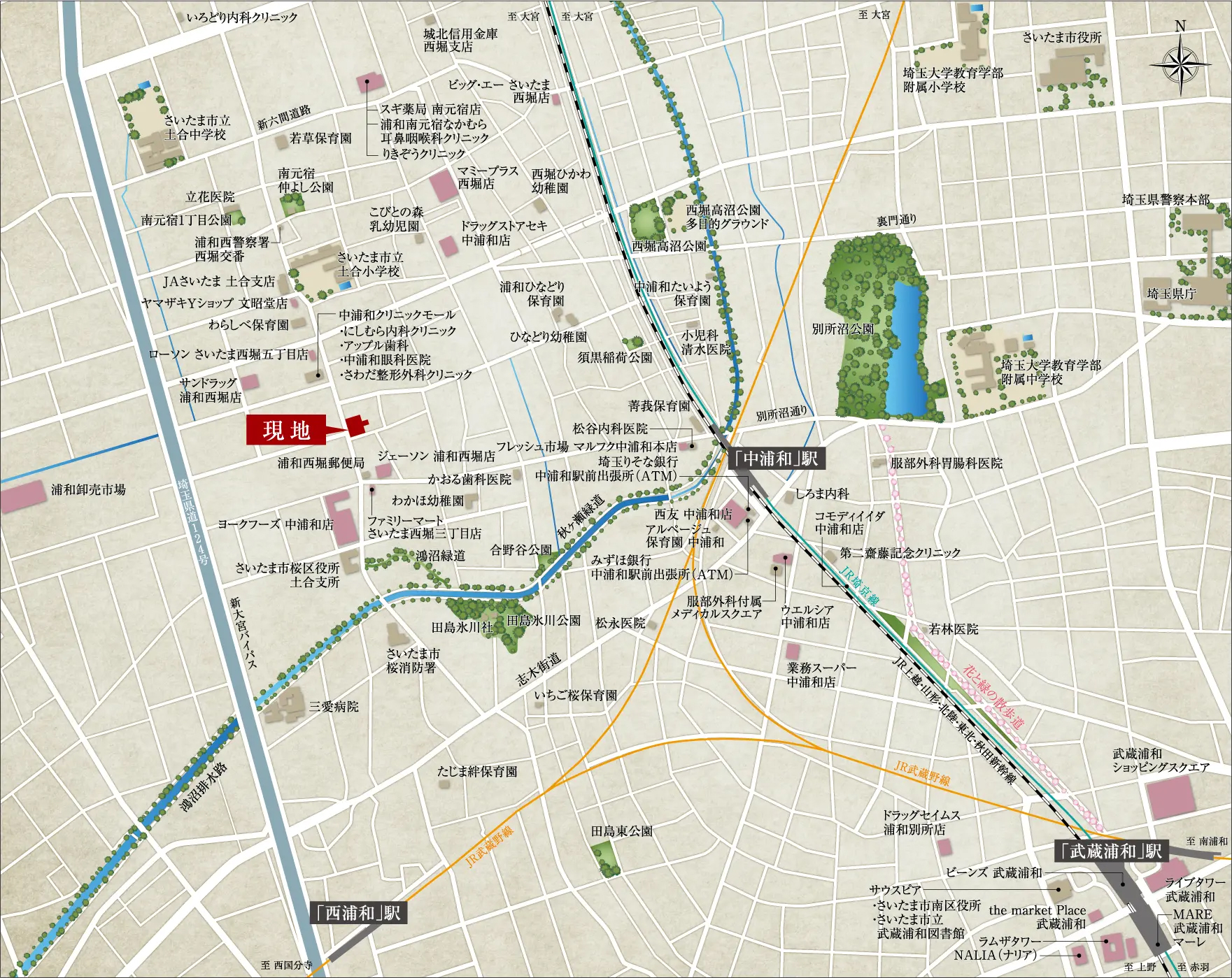 武蔵浦和1駅マンションプロジェクト：案内図