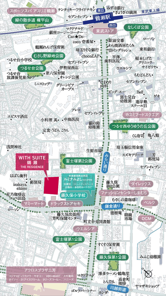 ウィズスイート鶴瀬 ザ・レジデンス：案内図