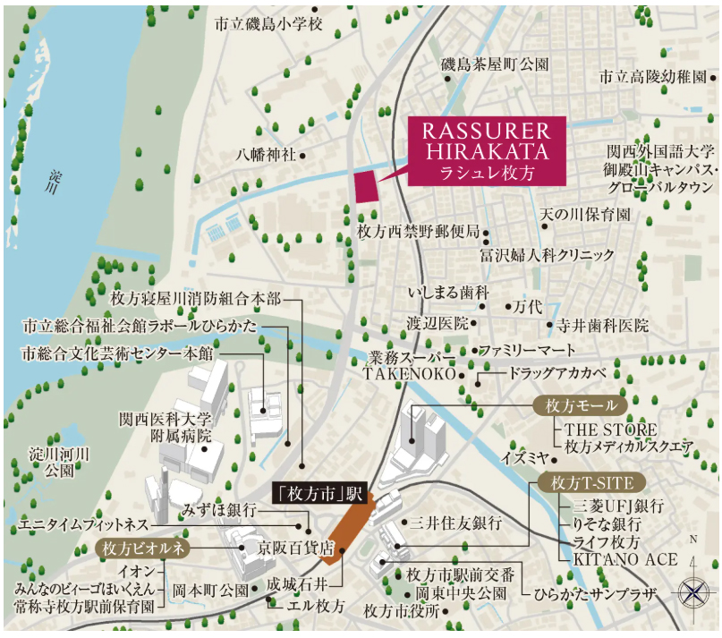 ラシュレ枚方：案内図