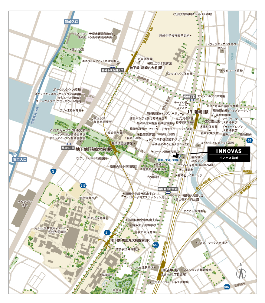イノバス箱崎：案内図