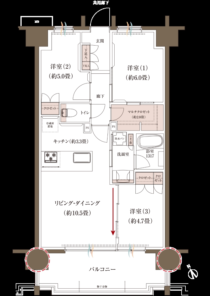 ブランシエラ大浦サンリヤン 穏やかな日差しが豊かにする居住空間