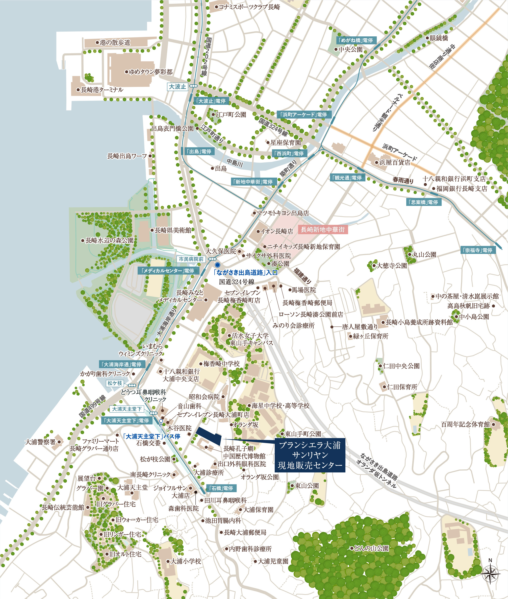 ブランシエラ大浦サンリヤン：案内図