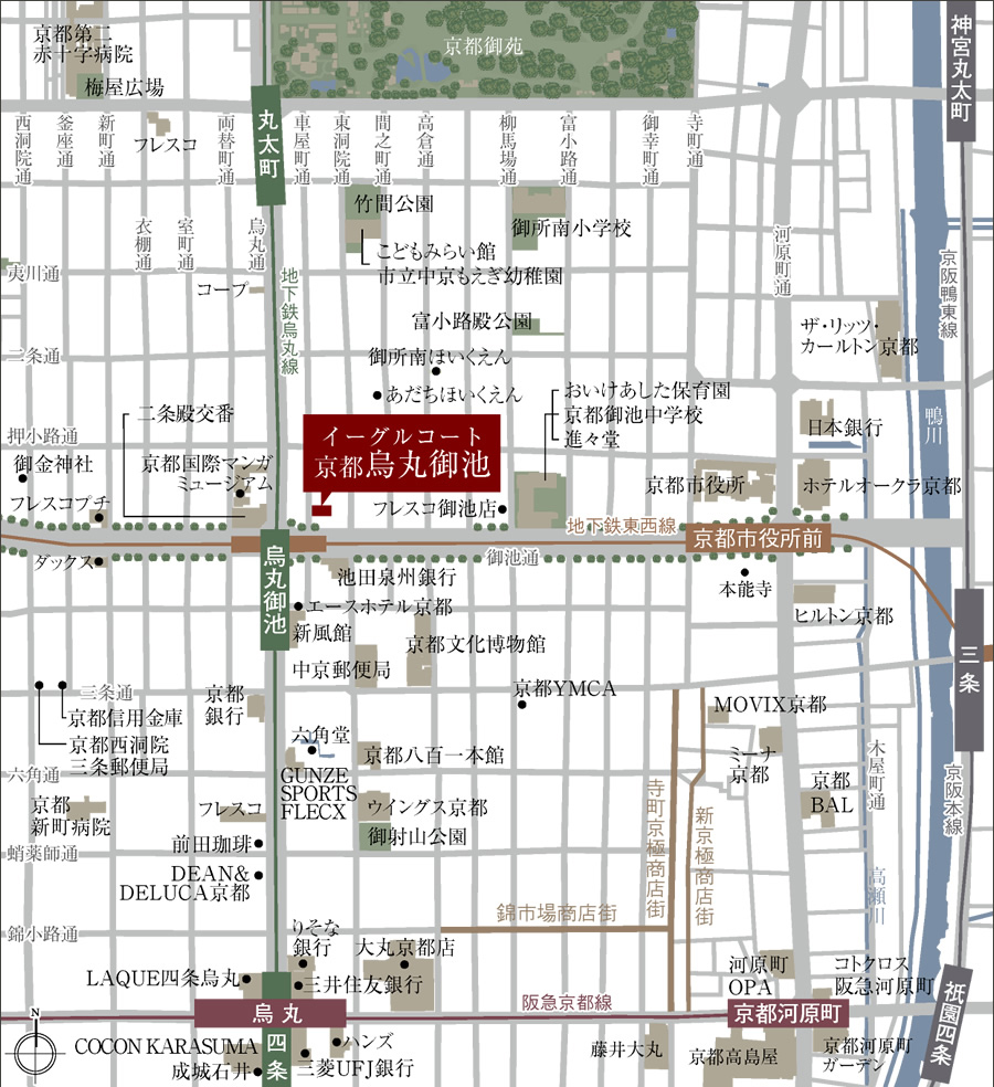イーグルコート京都烏丸御池：案内図