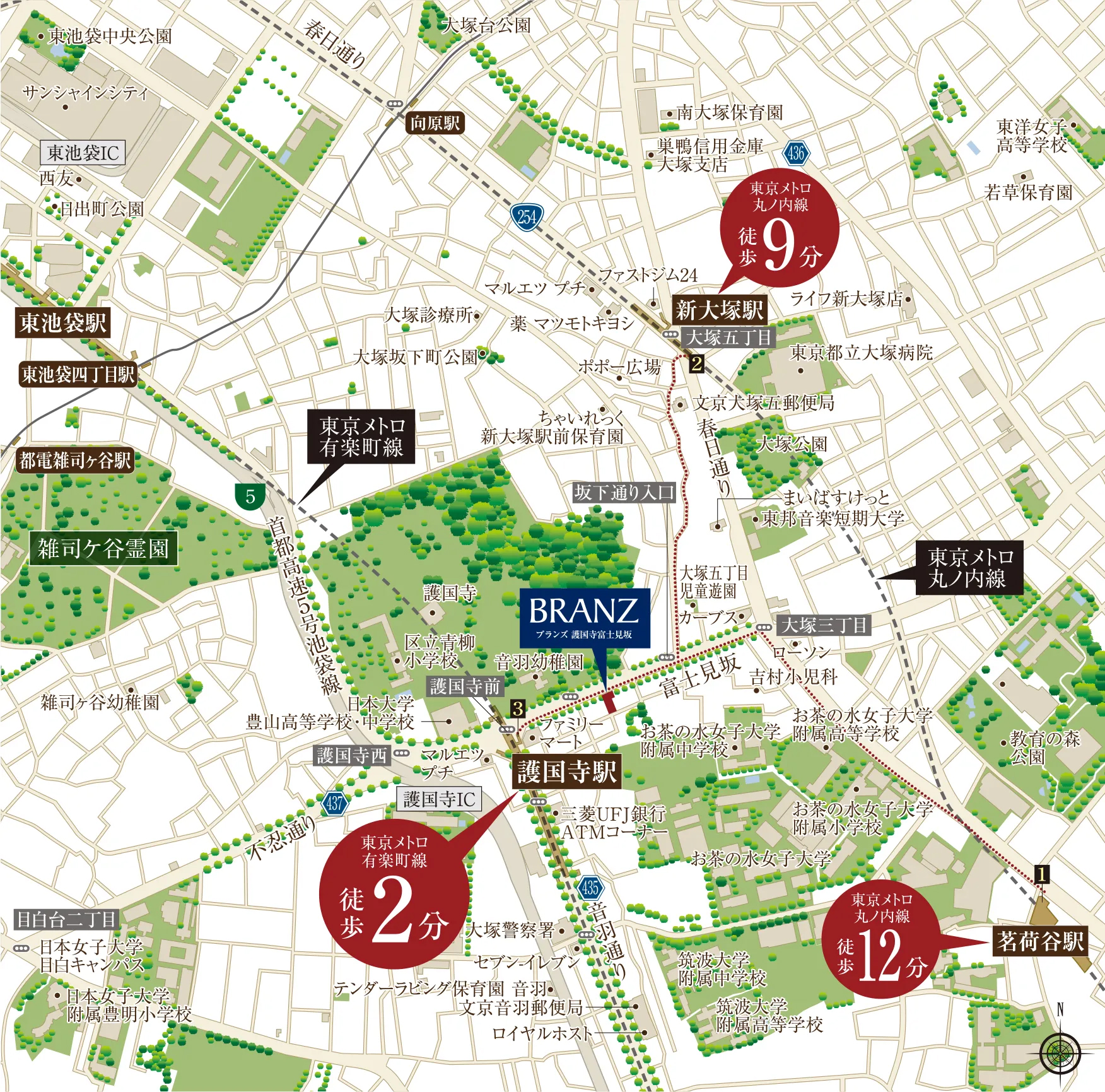 ブランズ護国寺富士見坂：案内図