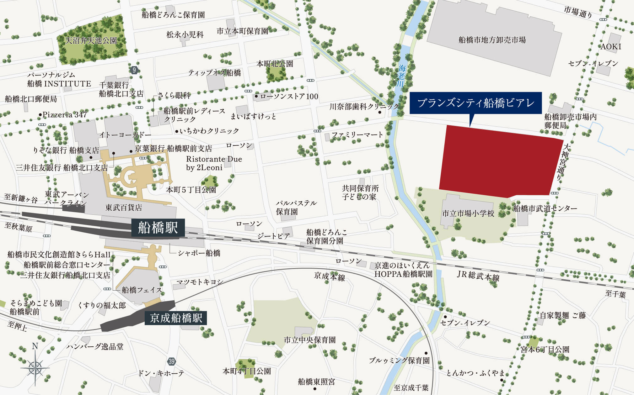 ブランズシティ船橋ビアレ：案内図