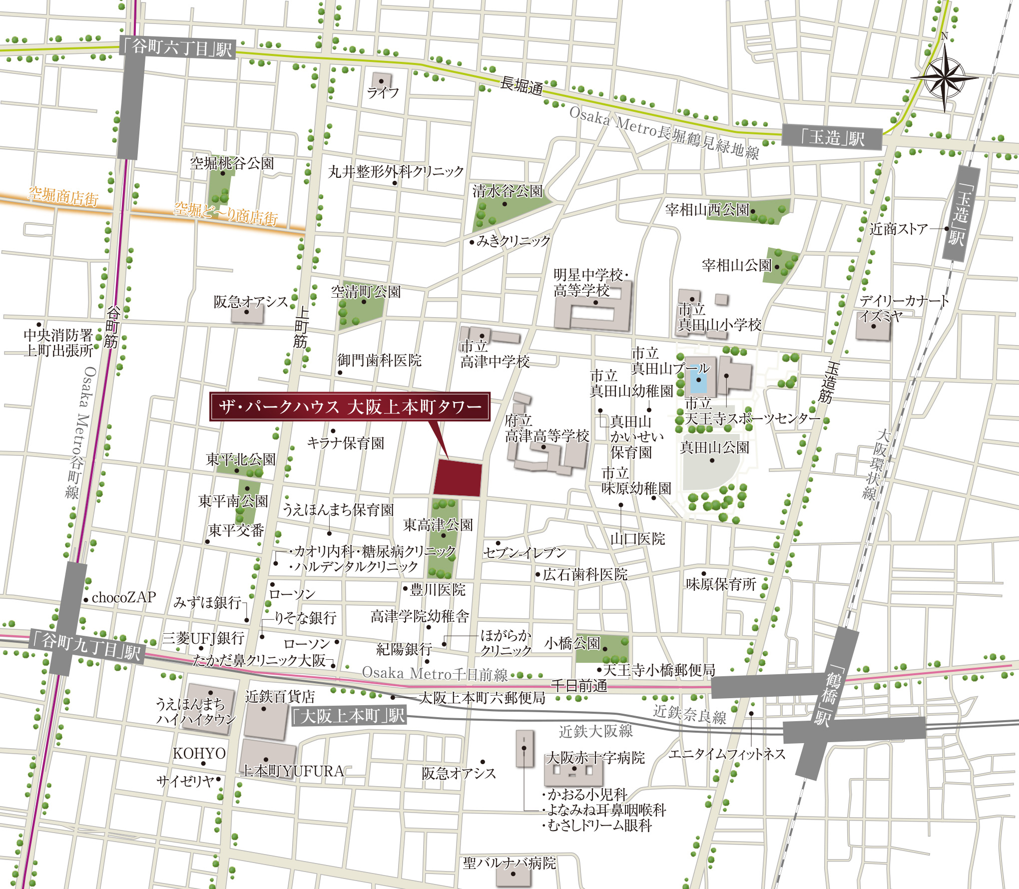 ザ・パークハウス 大阪上本町タワー：案内図