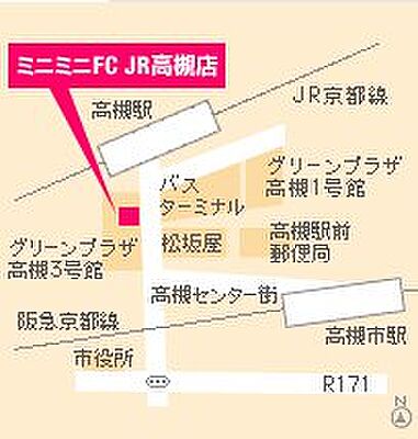 株式会社穂積住宅 ミニミニFC高槻店の周辺地図