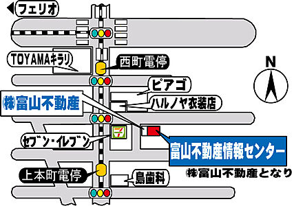 富山不動産情報センターの周辺地図