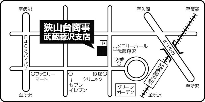 株式会社狭山台商事 武蔵藤沢支店の周辺地図