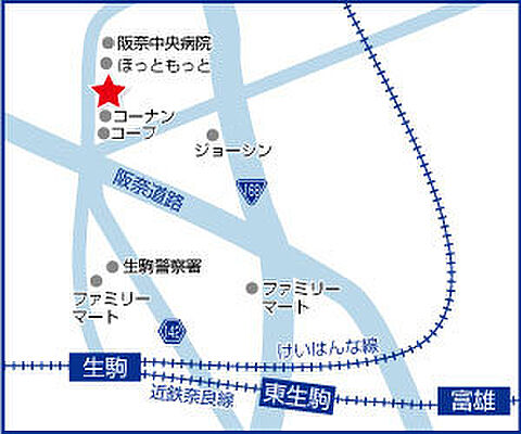 ハウスドゥ 生駒俵口 ジルパートナーズ株式会社の周辺地図
